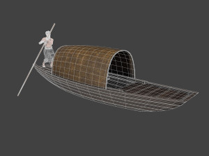 Chinese Boat man Modelo 3D