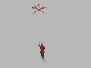 Children play kite 3D Model