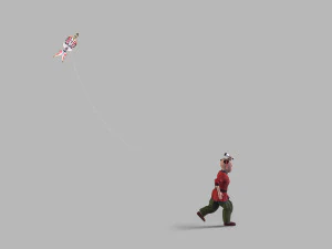 Children play kite 3D Model