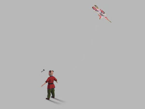 Children play kite 3D Model