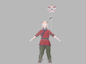 Children play kite 3D 모델