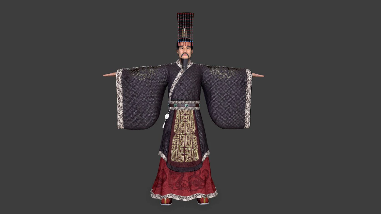 Asian People king 3D Model .c4d .max .obj .3ds .fbx .stl .blend 