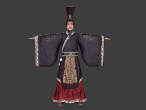 Asian People king Model 3D