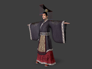 Asian People king 3D 模型
