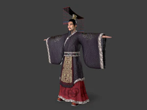 Asian People king 3D Model