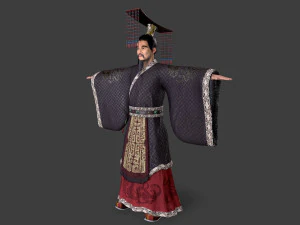 Asian People king 3D Model