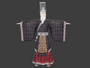 Asian People king 3D Model