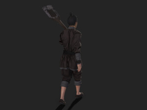 Asian farmer people 3D Model