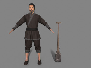 Asian farmer people 3D Model
