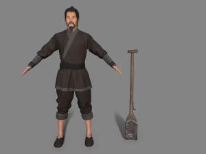 Asian farmer people 3D Model
