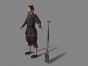 Asian farmer people 3D Model