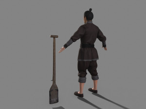 Asian farmer people 3D Model