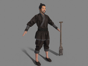 Asian farmer people 3D Model