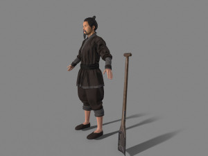 Asian farmer people 3D Model