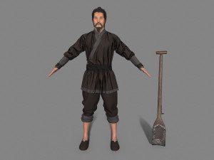 Asian farmer people 3D Model