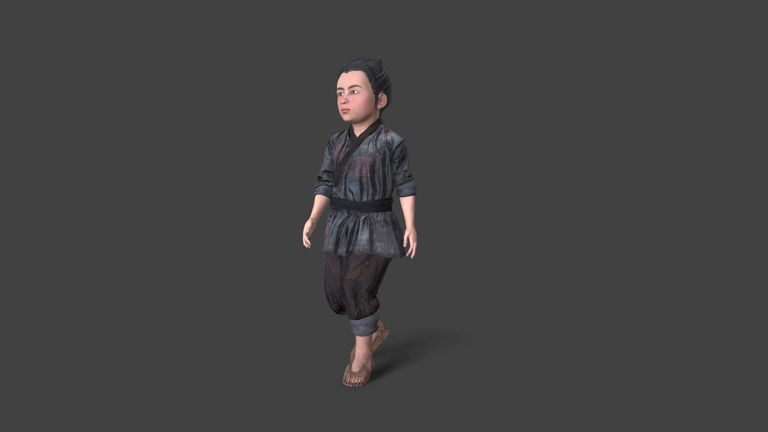 Asian children people 3D Model .c4d .max .obj .3ds .fbx .stl .blend 