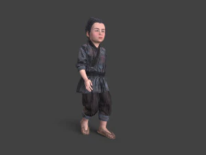 Asian children people 3D Model