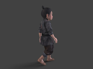 Asian children people Modello 3D