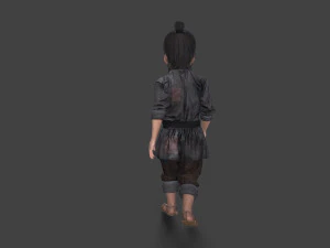 Asian children people 3D Model
