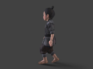 Asian children people Modello 3D