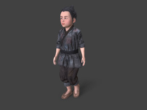 Asian children people Modello 3D
