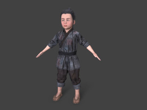 Asian children people Modello 3D