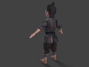Asian children people Modello 3D