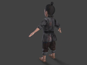 Asian children people 3D Model