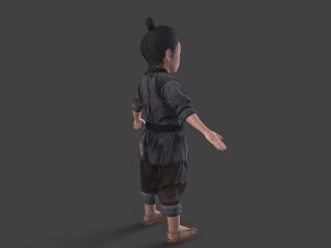 Asian children people Modello 3D