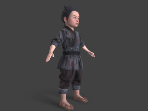 Asian children people Modello 3D