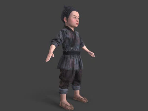 Asian children people 3D Model