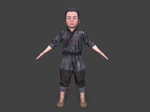 Asian children people Modello 3D