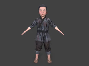 Asian children people 3D Model