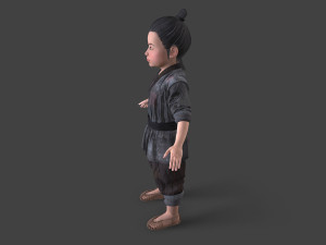 Asian children people Modello 3D