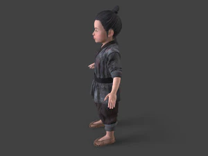 Asian children people 3D Model