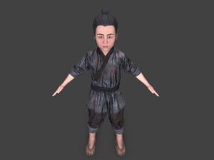 Asian children people Modello 3D