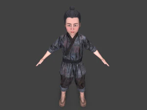 Asian children people 3D Model