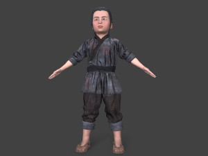 Asian children people Modello 3D