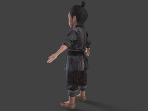 Asian children people Modello 3D