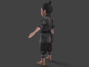Asian children people 3D Model