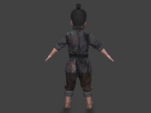 Asian children people Modello 3D