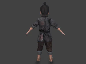 Asian children people 3D Model