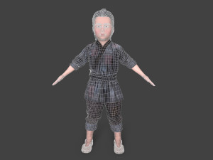 Asian children people Modello 3D