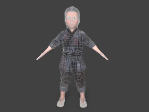 Asian children people 3D Model
