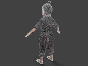 Asian children people Modello 3D