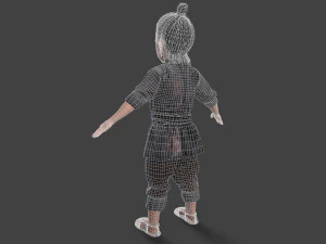 Asian children people 3D Model
