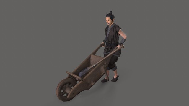 Asian farmer people 3D Модель .c4d .max .obj .3ds .fbx .stl .blend 