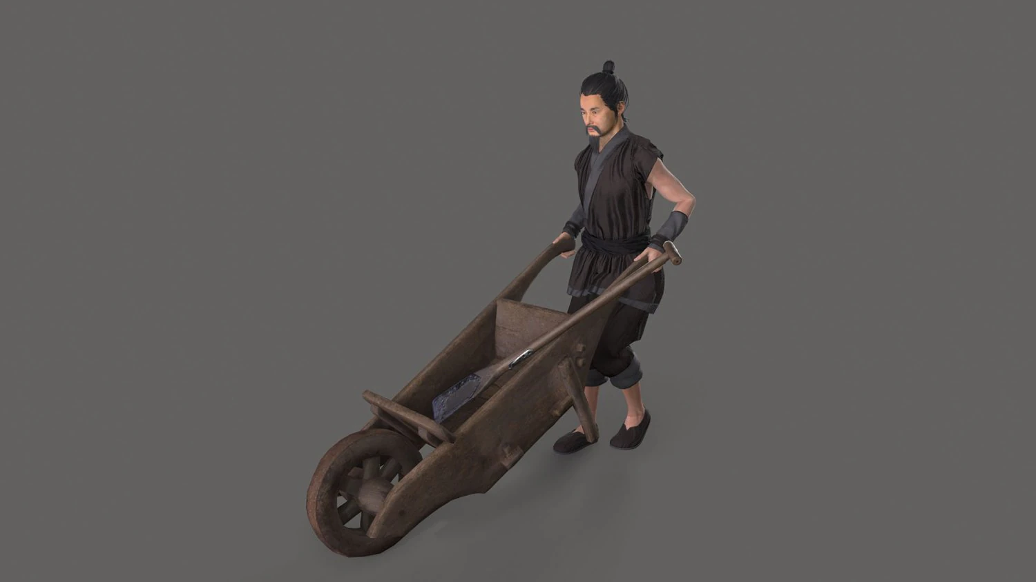 Asian farmer people 3D Model .c4d .max .obj .3ds .fbx .stl .blend