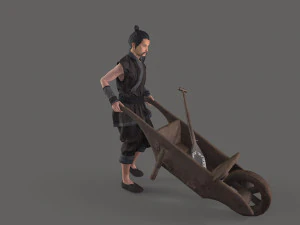 Asian farmer people 3D Model