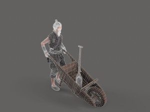 Asian farmer people 3D Модель